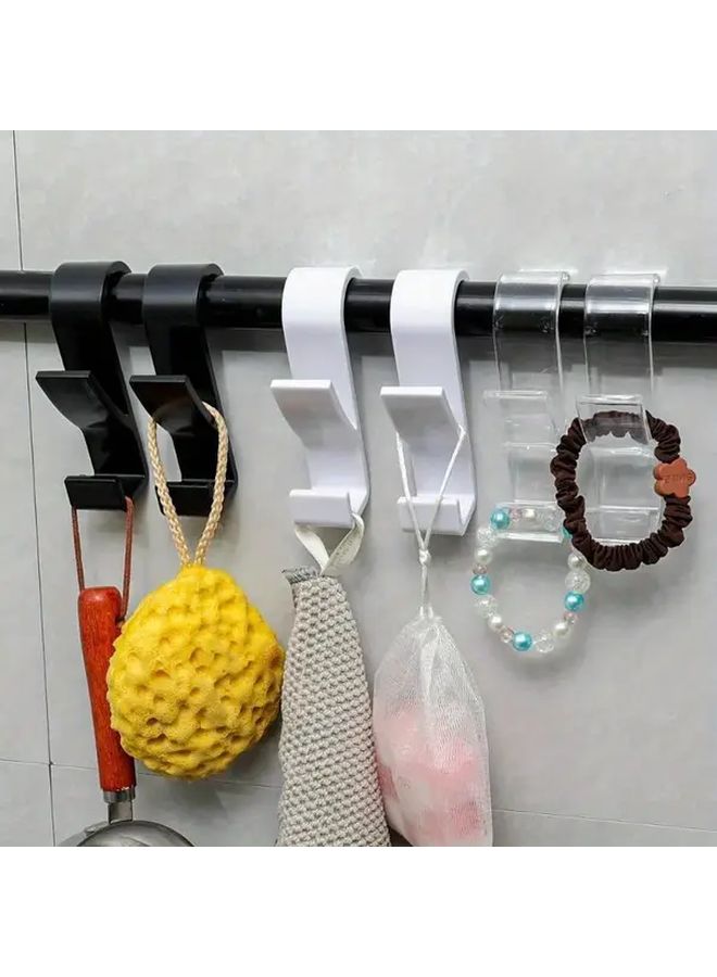 8PCS Black Heated Towel Radiator Rail Hooks Bathroom Storage Drying Rack Clips - Image 2